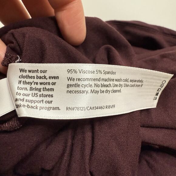 Eileen Fisher Jumpsuit Casis Moc Wrap Burgundy Stretch Jersey Wide Leg Faux L - Picture 10 of 14